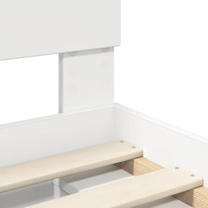 vidaXL Bed Frame with Headboard White 200 x 200 cm Engineered Wood