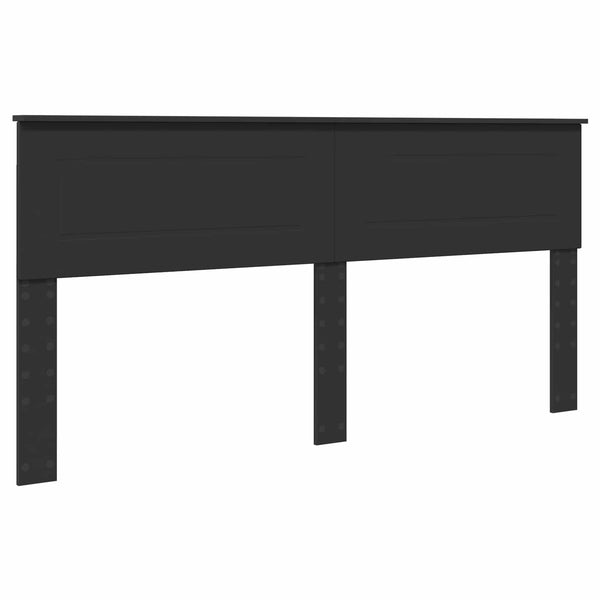 vidaXL Bed Frame with Headboard Black 200 x 200 cm Engineered Wood