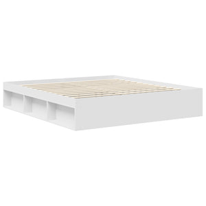 vidaXL Bed Frame with Headboard White 180 x 200 cm Engineered Wood