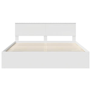 vidaXL Bed Frame with Headboard White 180 x 200 cm Engineered Wood