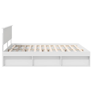 vidaXL Bed Frame with Headboard White 180 x 200 cm Engineered Wood
