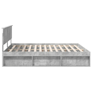 vidaXL Bed Frame with Headboard Concrete 180 x 200 cm Engineered Wood