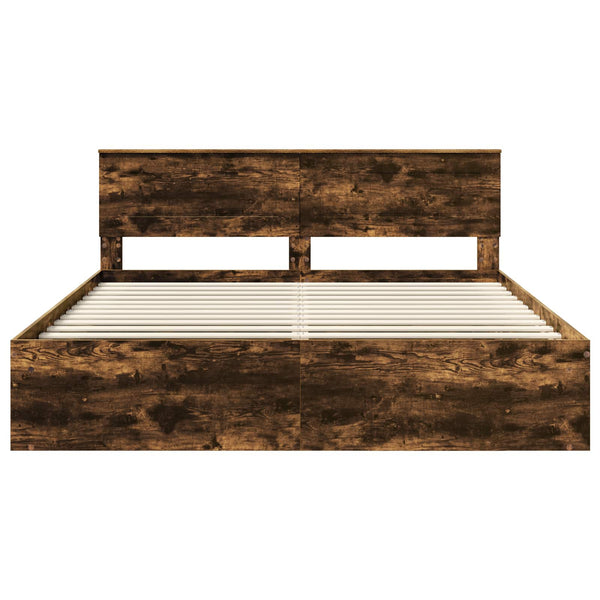 vidaXL Bed Frame Smoked Oak 180 x 200 cm Engineered Wood