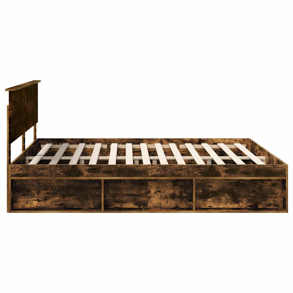 vidaXL Bed Frame Smoked Oak 180 x 200 cm Engineered Wood