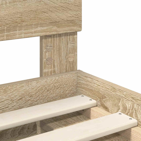 vidaXL Bed Frame with Headboard Sonoma 160 x 200 cm Engineered Wood