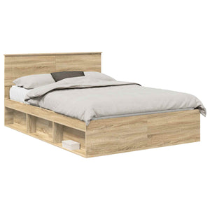 vidaXL Bed Frame with Headboard Sonoma 160 x 200 cm Engineered Wood