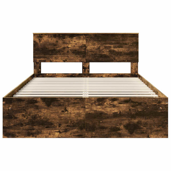 vidaXL Bed Frame Smoked Oak 160 x 200 cm Engineered Wood