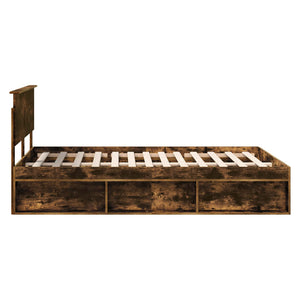 vidaXL Bed Frame Smoked Oak 160 x 200 cm Engineered Wood