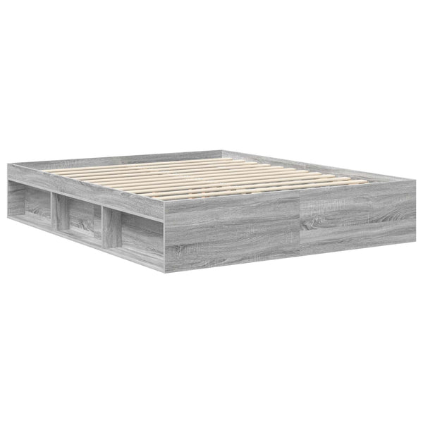 vidaXL Bed Frame Sonoma Grey 160 x 200 cm Engineered Wood