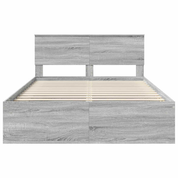 vidaXL Bed Frame Sonoma Grey 160 x 200 cm Engineered Wood