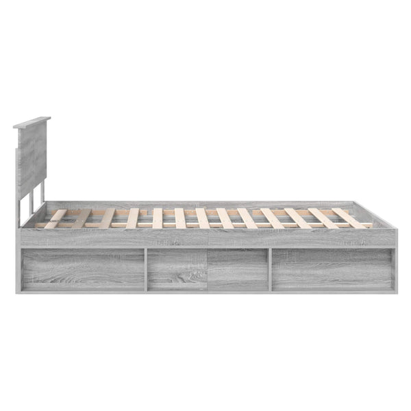 vidaXL Bed Frame Sonoma Grey 160 x 200 cm Engineered Wood