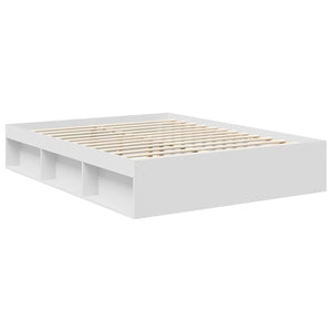 vidaXL Bed Frame with Headboard White 150 x 200 cm Engineered Wood