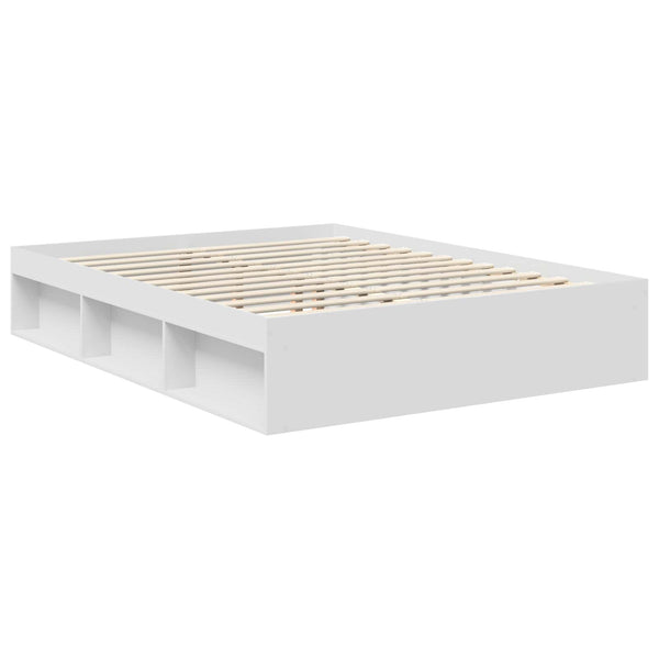 vidaXL Bed Frame with Headboard White 150 x 200 cm Engineered Wood