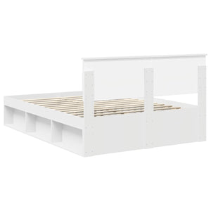 vidaXL Bed Frame with Headboard White 150 x 200 cm Engineered Wood