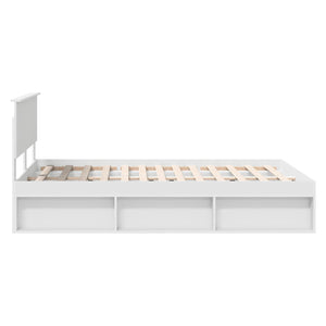 vidaXL Bed Frame with Headboard White 150 x 200 cm Engineered Wood