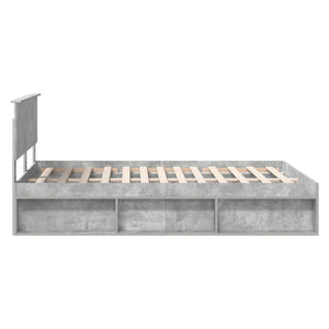 vidaXL Bed Frame with Headboard Concrete Grey 150 x 200 cm Engineered Wood