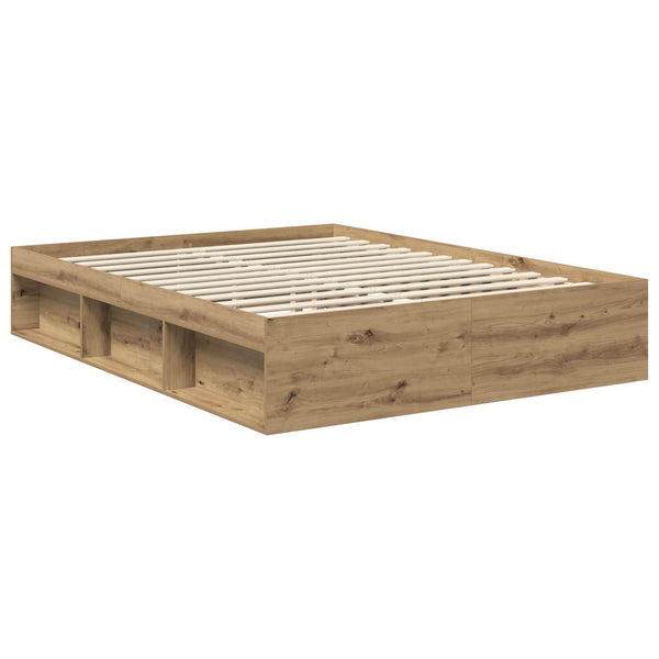 vidaXL Bed Frame Crafted Oak 150 x 200 cm Engineered Wood