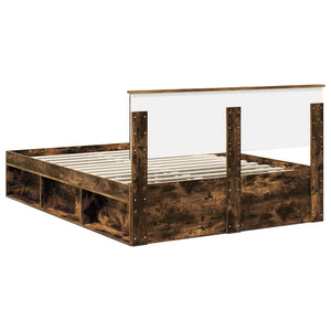 vidaXL Bed Frame Smoked Oak 140 x 190 cm Engineered Wood
