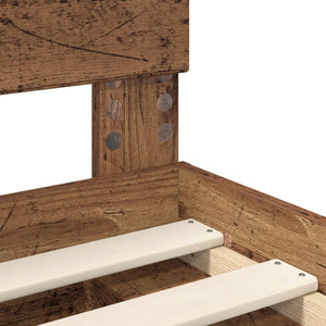 vidaXL Bed Frame with Headboard Reclaimed Wood 140 x 190 cm Engineered Wood