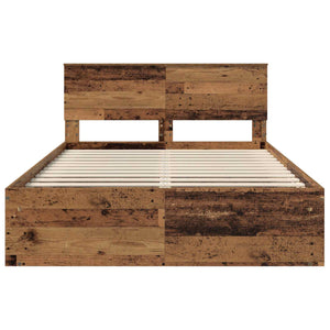 vidaXL Bed Frame with Headboard Reclaimed Wood 140 x 190 cm Engineered Wood
