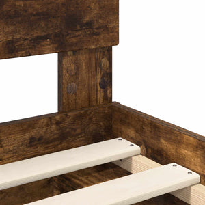 vidaXL Bed Frame Smoked Oak 140 x 200 cm Engineered Wood