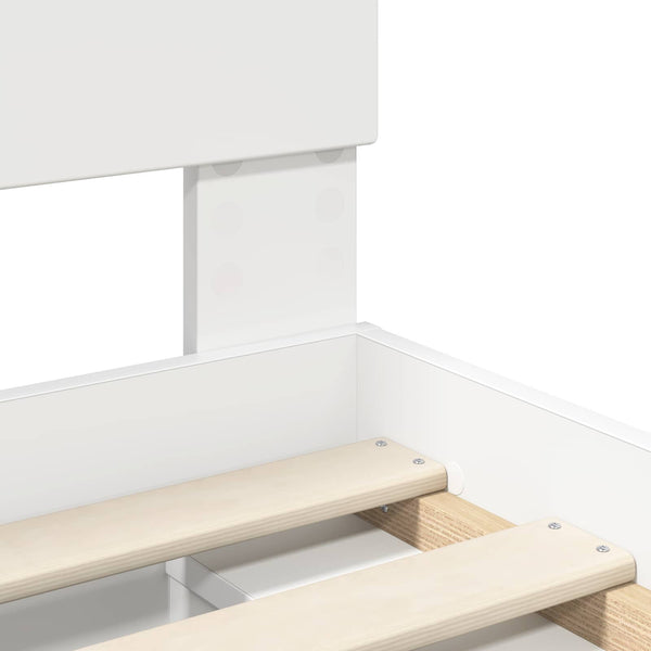 vidaXL Bed Frame with Headboard White 120 x 190 cm Engineered Wood