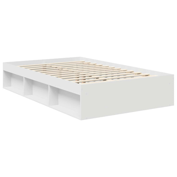vidaXL Bed Frame with Headboard White 120 x 190 cm Engineered Wood