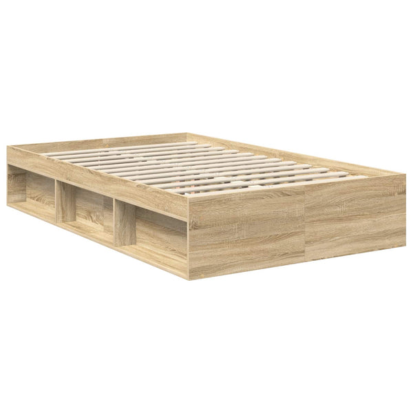 vidaXL Bed Frame with Headboard Sonoma 120 x 190 cm Engineered Wood