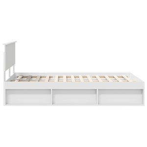 vidaXL Bed Frame with Headboard White 120 x 200 cm Engineered Wood