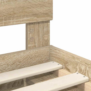 vidaXL Bed Frame with Headboard Sonoma 120 x 200 cm Engineered Wood