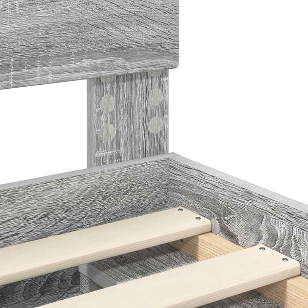 vidaXL Bed Frame Sonoma Grey 120 x 200 cm Engineered Wood
