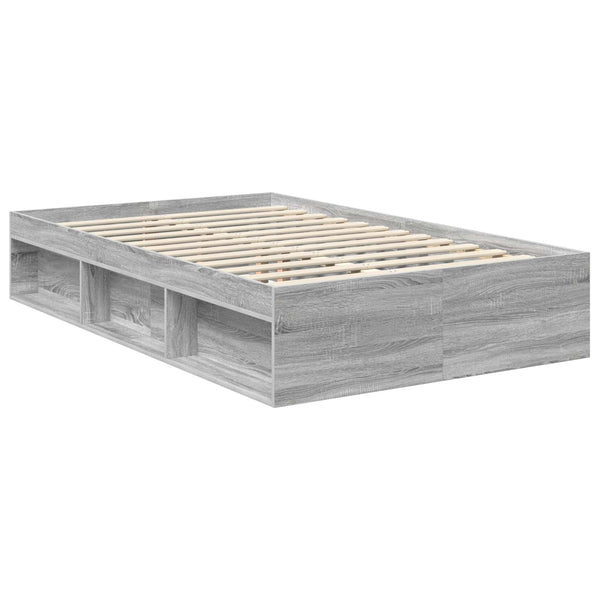 vidaXL Bed Frame Sonoma Grey 120 x 200 cm Engineered Wood