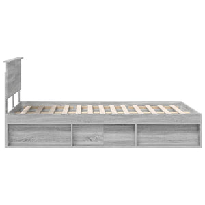 vidaXL Bed Frame Sonoma Grey 120 x 200 cm Engineered Wood