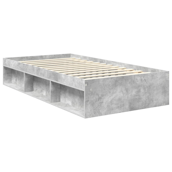 vidaXL Bed Frame with Headboard Concrete Grey 100 x 200 cm Engineered Wood