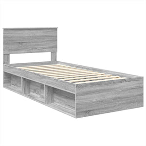 vidaXL Bed Frame Sonoma Grey 100 x 200 cm Engineered Wood