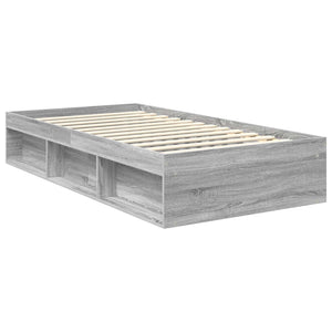 vidaXL Bed Frame Sonoma Grey 100 x 200 cm Engineered Wood