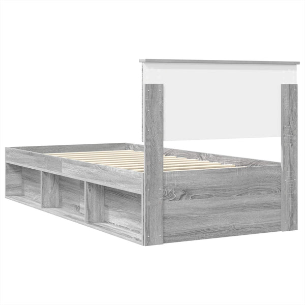 vidaXL Bed Frame Sonoma Grey 100 x 200 cm Engineered Wood