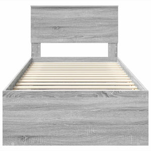 vidaXL Bed Frame Sonoma Grey 100 x 200 cm Engineered Wood