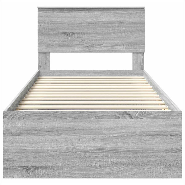 vidaXL Bed Frame Sonoma Grey 100 x 200 cm Engineered Wood