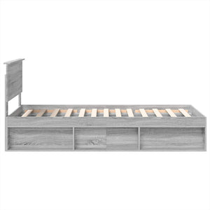 vidaXL Bed Frame Sonoma Grey 100 x 200 cm Engineered Wood