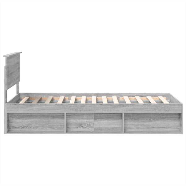 vidaXL Bed Frame Sonoma Grey 100 x 200 cm Engineered Wood