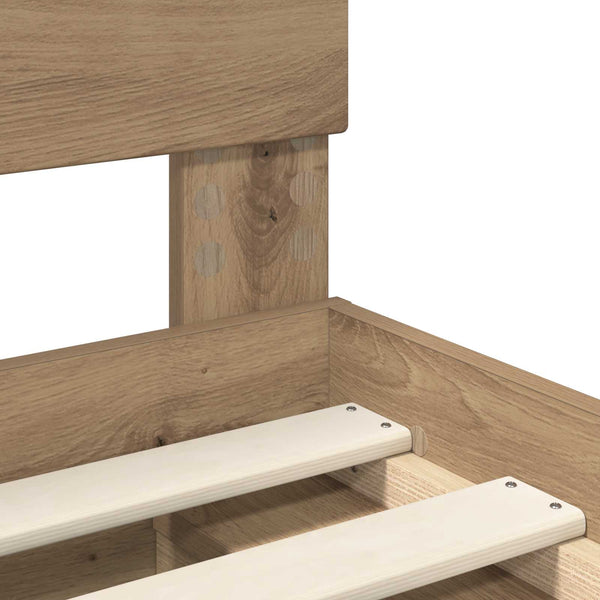 vidaXL Bed Frame Crafted Oak 100 x 200 cm Engineered Wood