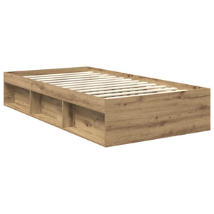 vidaXL Bed Frame Crafted Oak 100 x 200 cm Engineered Wood