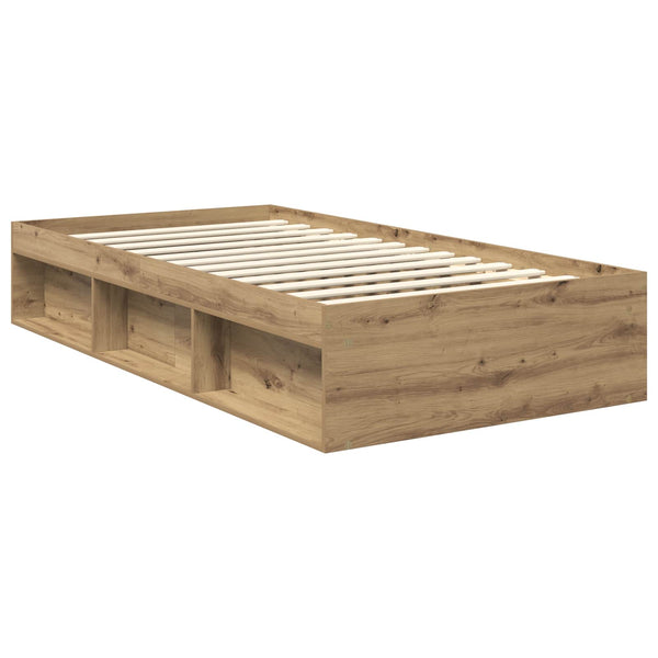 vidaXL Bed Frame Crafted Oak 100 x 200 cm Engineered Wood