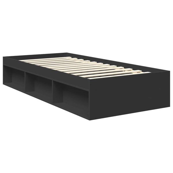 vidaXL Bed Frame with Headboard Black 90 x 190 cm Engineered Wood