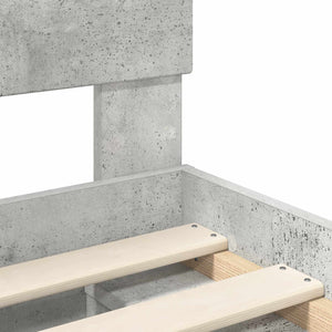 vidaXL Bed Frame with Headboard Concrete 90 x 200 cm Engineered Wood