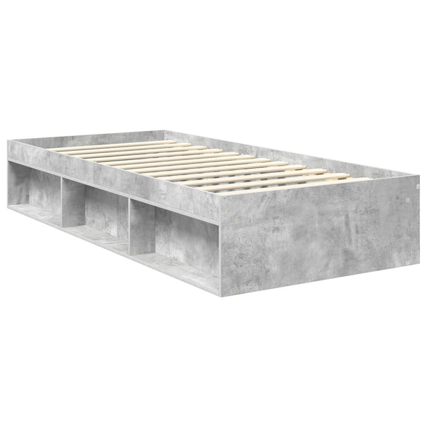 vidaXL Bed Frame with Headboard Concrete 90 x 200 cm Engineered Wood