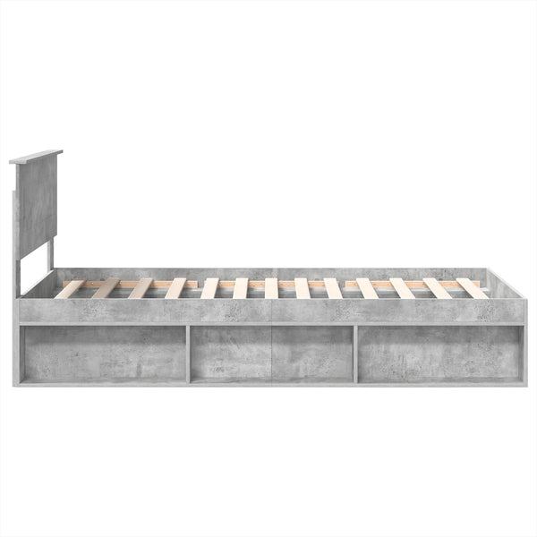 vidaXL Bed Frame with Headboard Concrete 90 x 200 cm Engineered Wood