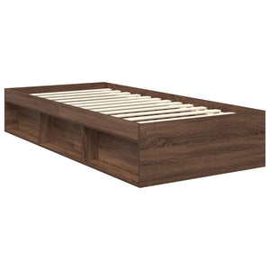 vidaXL Bed Frame Brown Oak Look 90 x 200 cm Engineered Wood