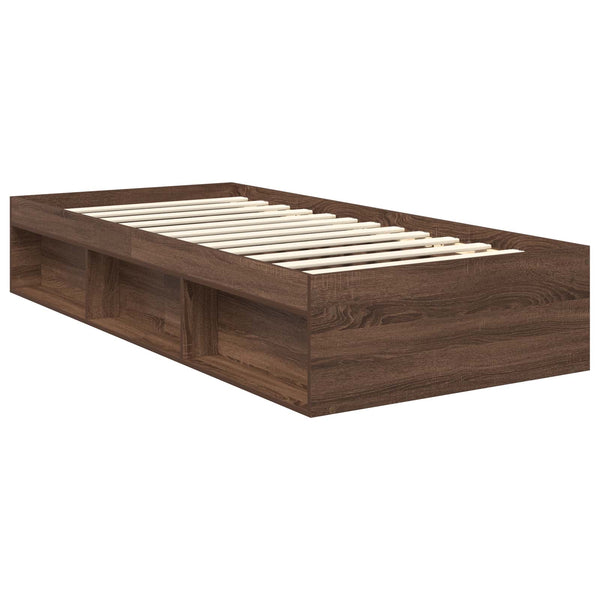 vidaXL Bed Frame Brown Oak Look 90 x 200 cm Engineered Wood